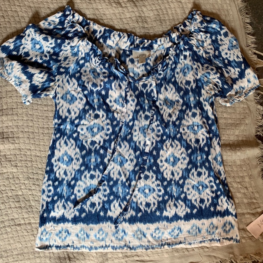 Blue Ikat Top